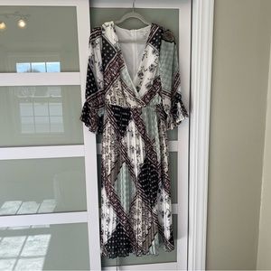 Patchwork Pleated Dress